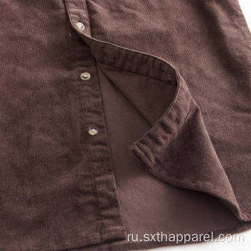 Мужская куртка-рубашка из вельвета кофейного цвета